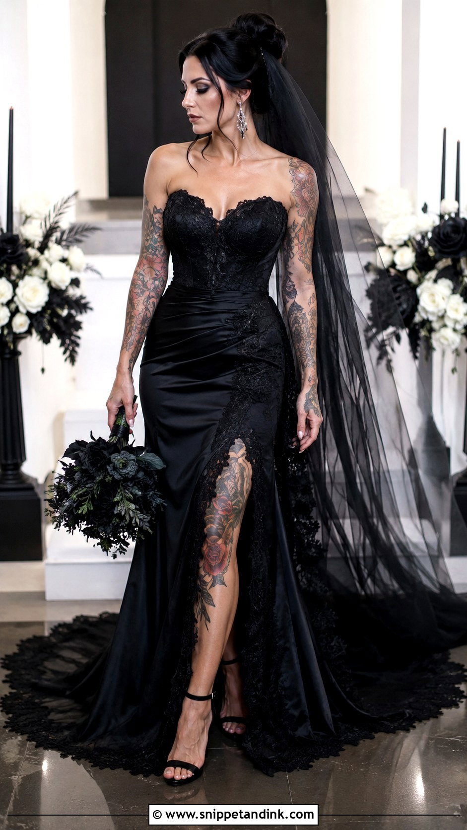 Black Wedding Dress With Tattoos - Snippet and Ink - 25 Wedding Dress with Tattoos Ideas
