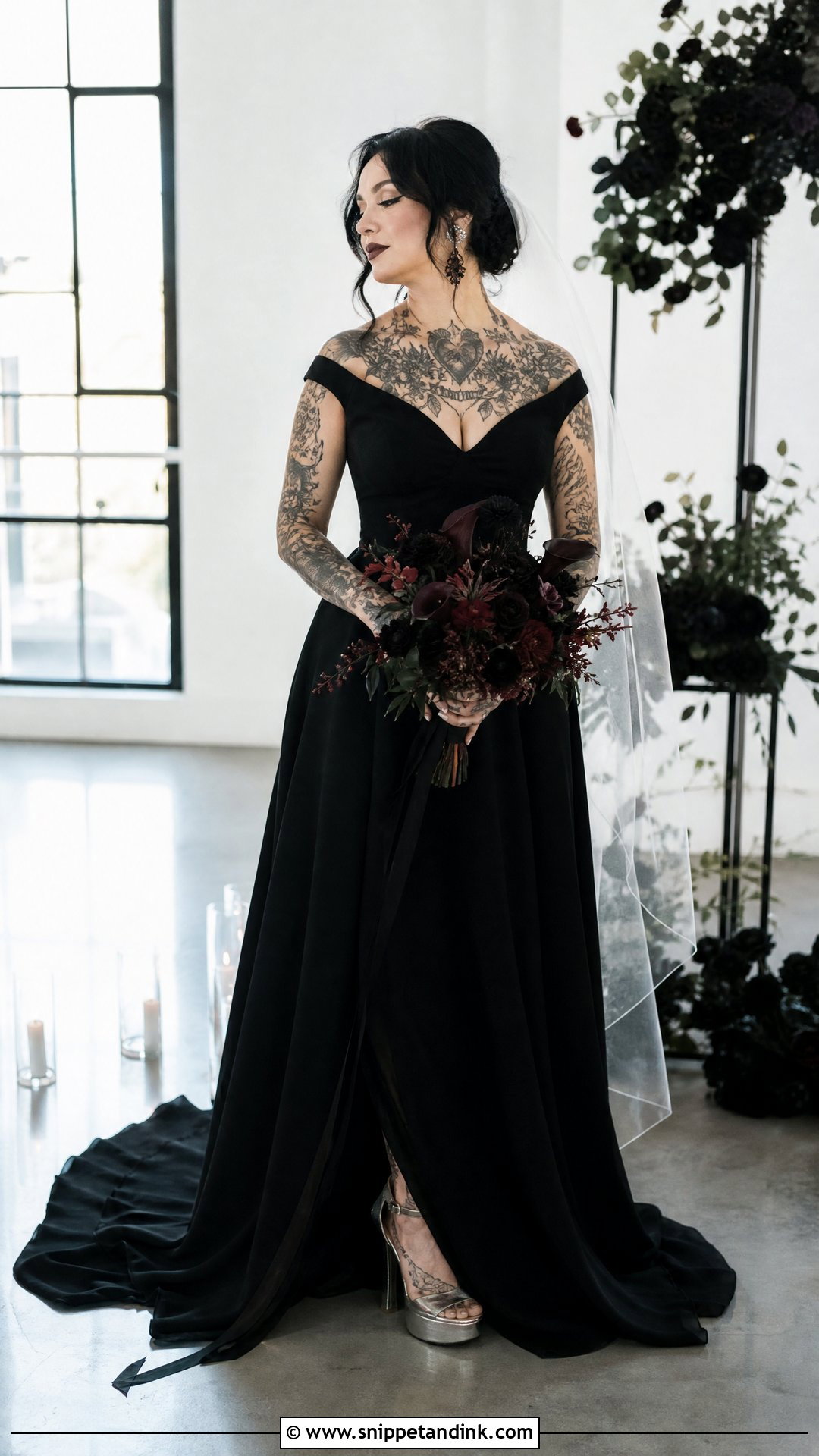 Black Wedding Dress With Tattoos - Snippet and Ink - 20 Wedding Dress with Tattoos Brides Ideas
