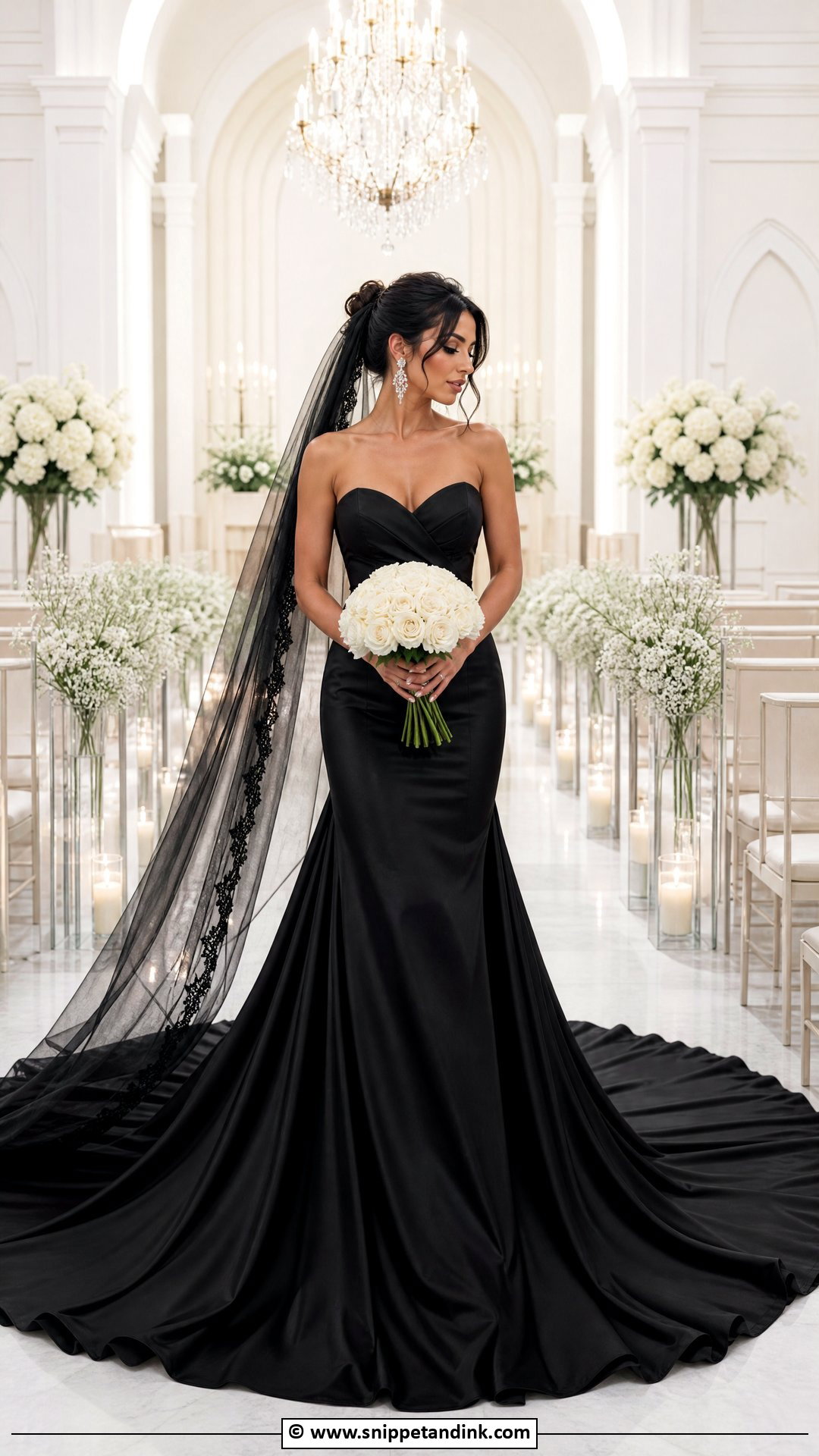 Black Wedding Dress With Train - Snippet and Ink - 35 Black Wedding Dresses