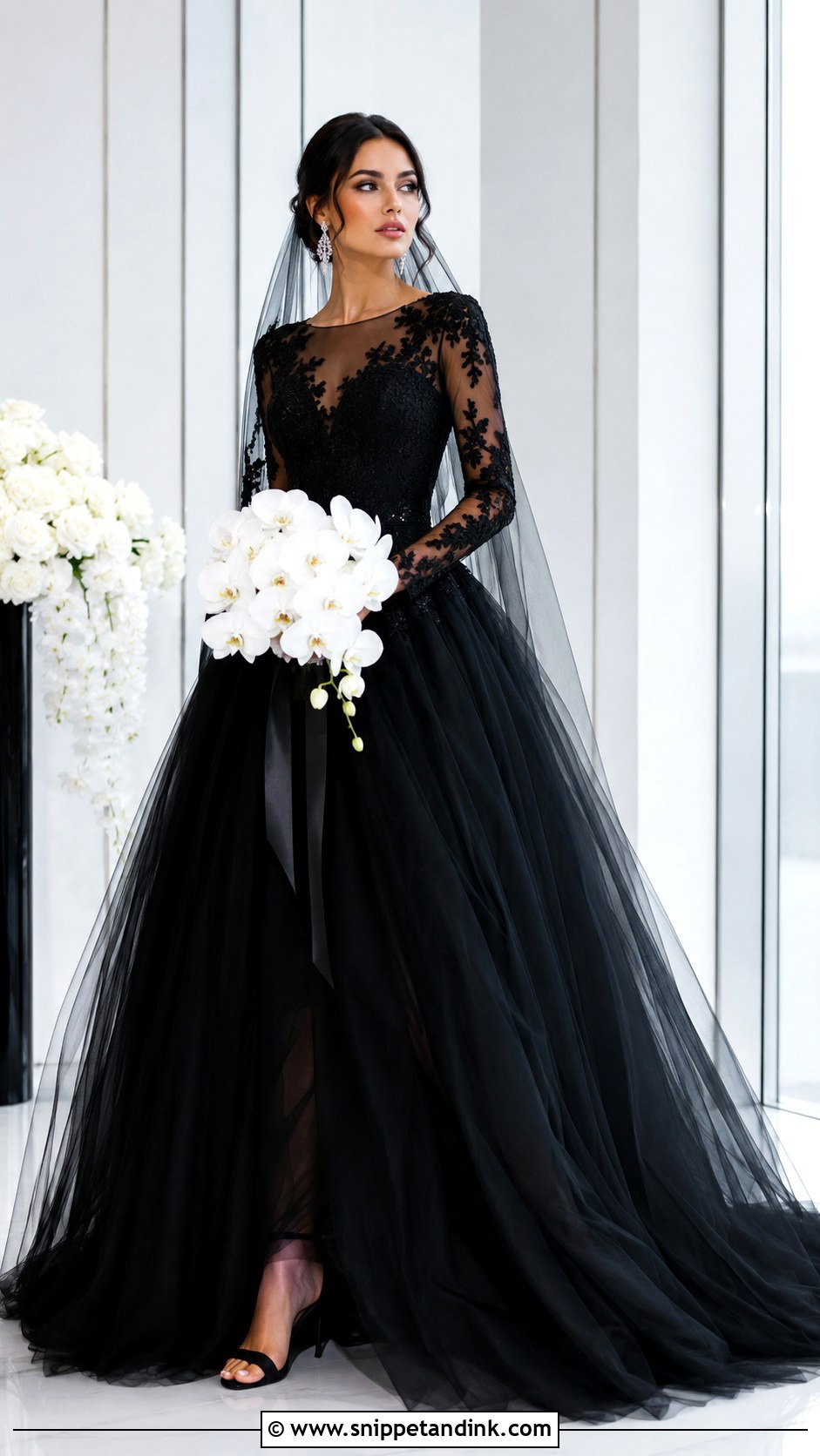 Black Wedding Gown - Snippet and Ink - 25 Colored Wedding Gowns