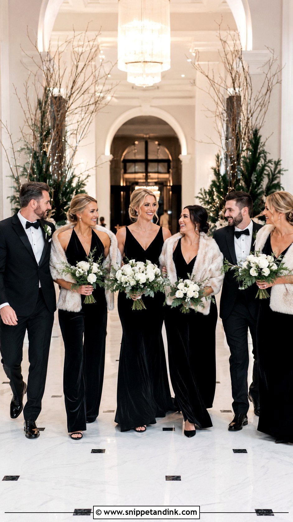 Black Winter Bridal Party Outfits - Snippet and Ink - 20 Bridal Party in Black Ideas