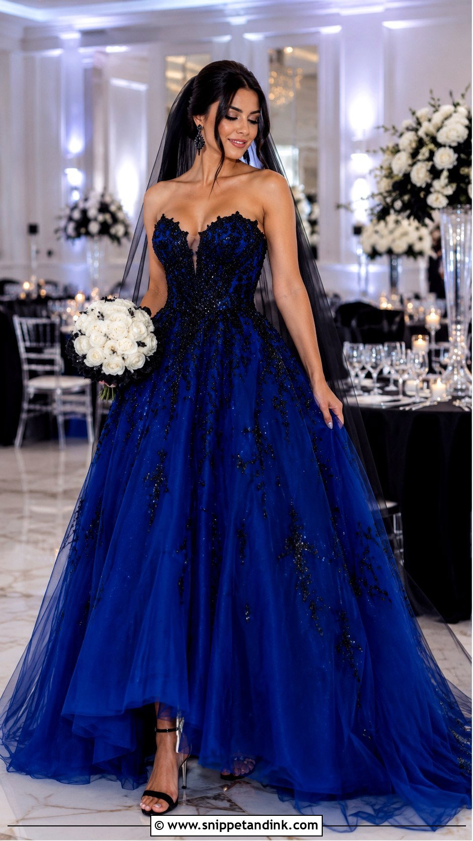 Black and Blue Sparkle Wedding Dress - Snippet and Ink - 20 Black and Blue Wedding Dress Ideas