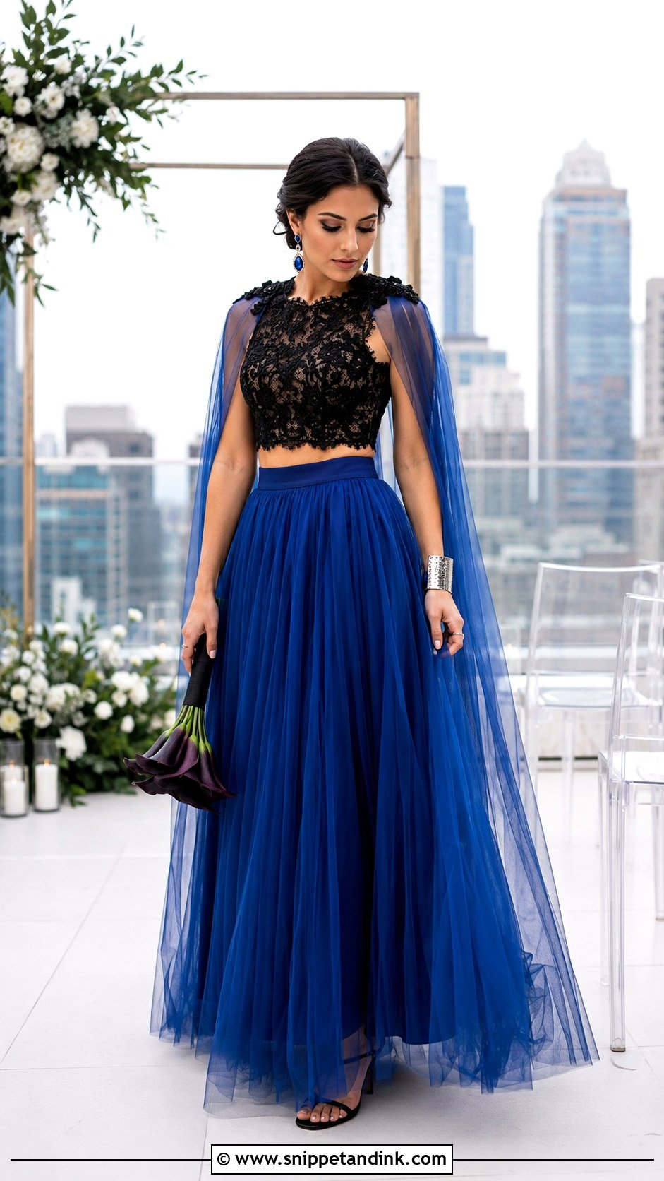 Black and Blue Two Piece Wedding Dress - Snippet and Ink - 20 Black and Blue Wedding Dress Ideas