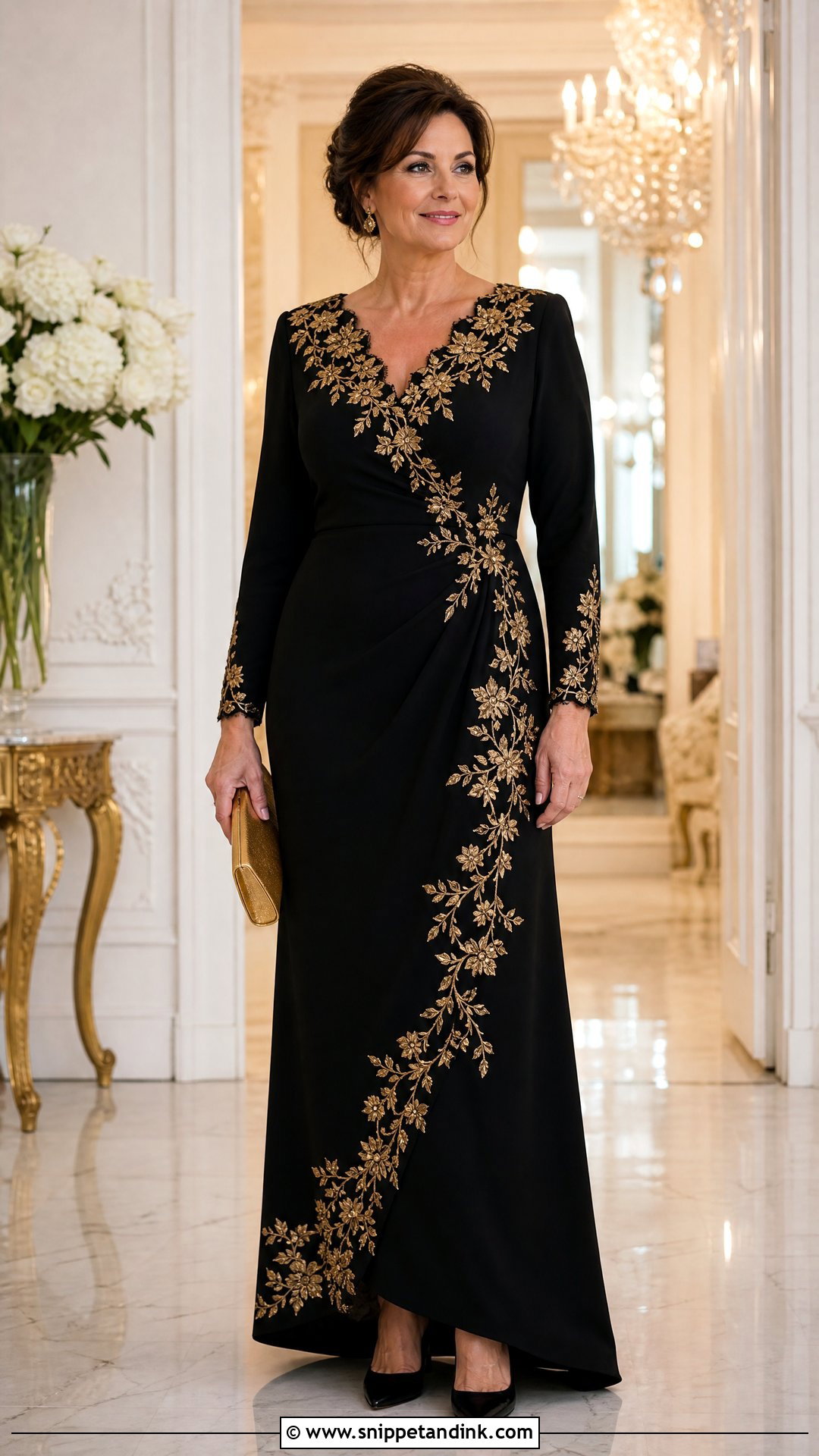 Black and Gold Wedding Godmother Dress - Snippet and Ink - 20 Wedding Godmother Dress Ideas