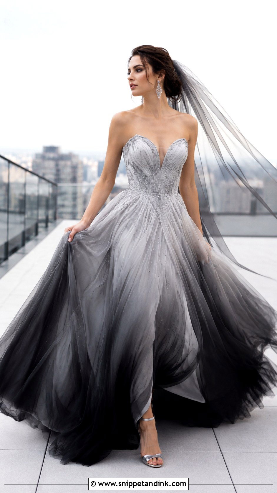 Black and Silver Ombre Wedding Dress - Snippet and Ink - 20 Black and Silver Wedding Dress Ideas