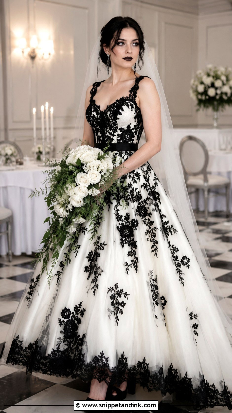 Black and White Goth Wedding Dress - Snippet and Ink - 20 Black Goth Wedding Dress Ideas