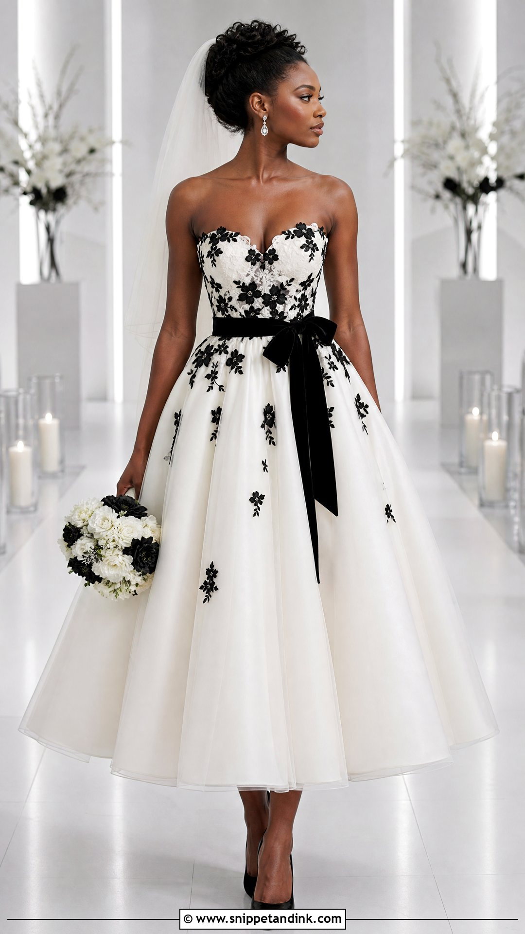 Black and White Wedding Dress - Snippet and Ink - 20 Wedding Dresses for Black Women