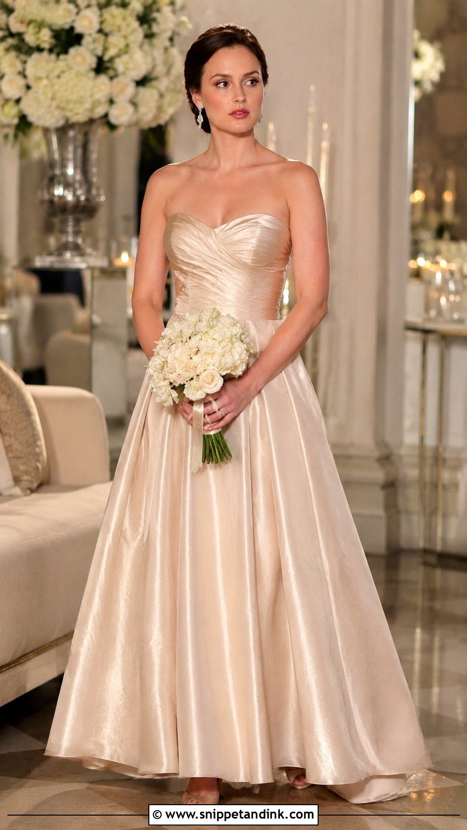 Blair Waldorf Champagne Wedding Dress - Snippet and Ink - 25 Blair Waldorf Wedding Dress Ideas