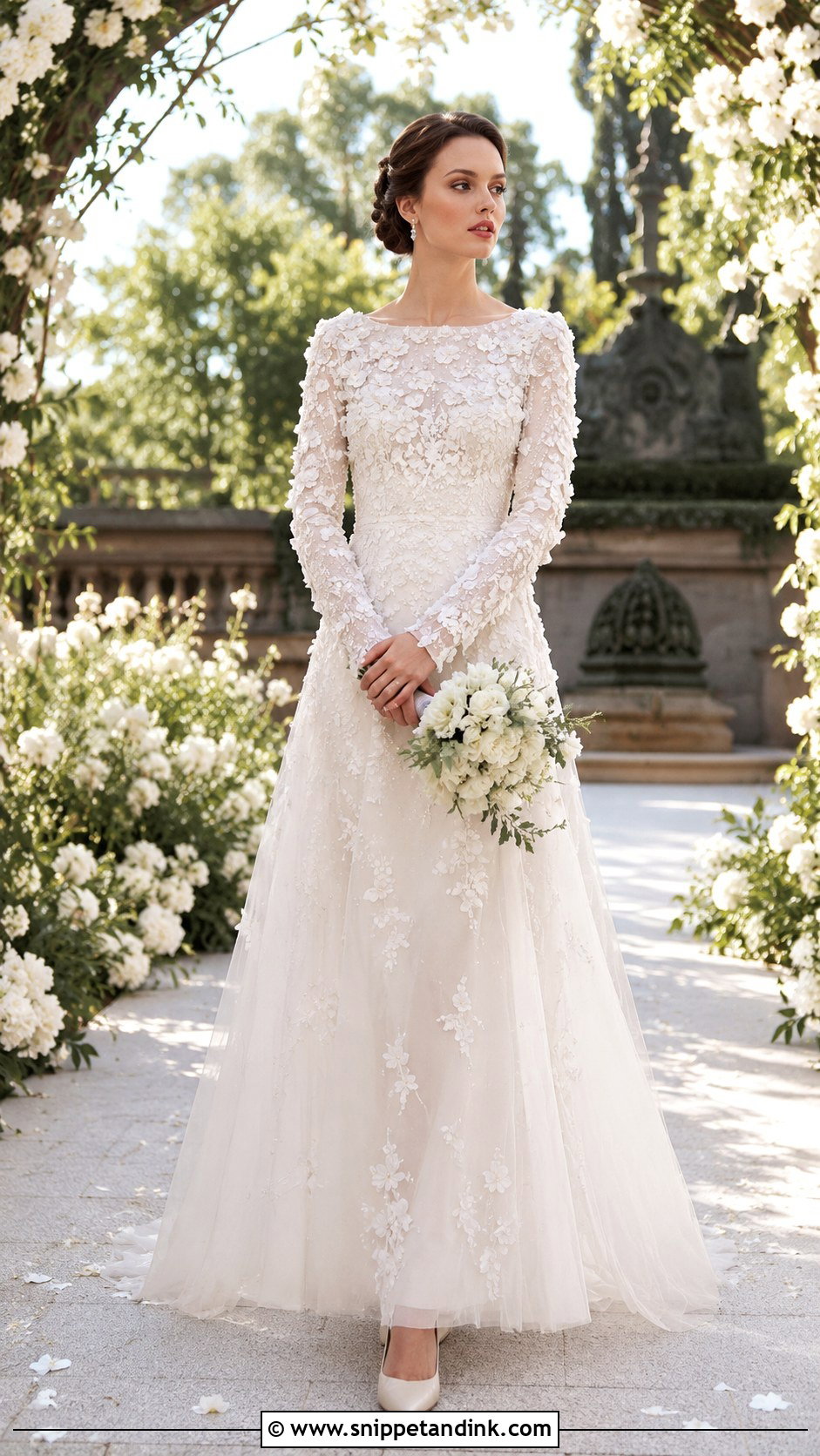 Blair Waldorf Floral Applique Wedding Dress - Snippet and Ink - 25 Blair Waldorf Wedding Dress Ideas