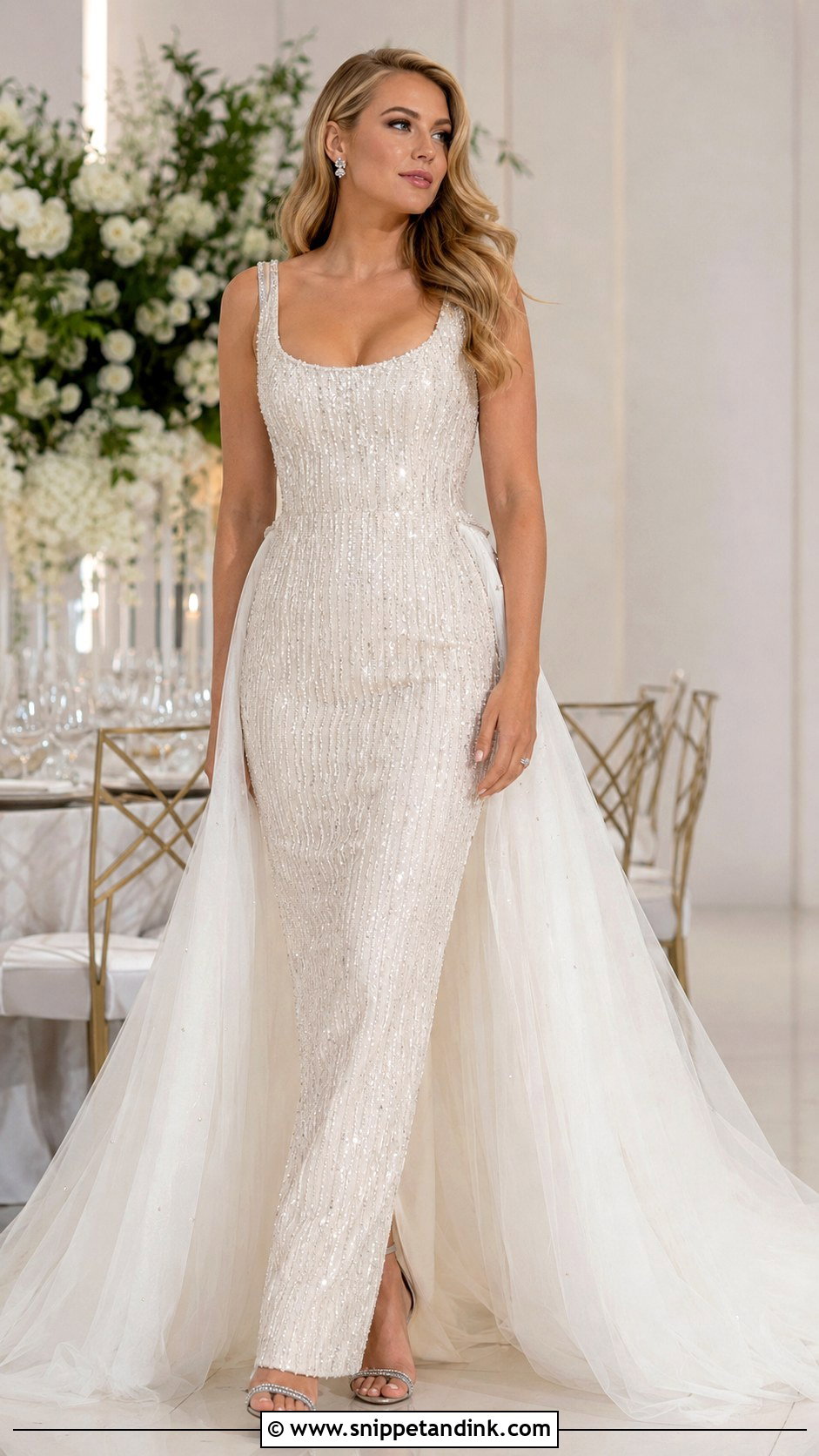 Blake Lively Beaded Column Wedding Dress - Snippet and Ink - 20 Blake Lively Wedding Dress Ideas