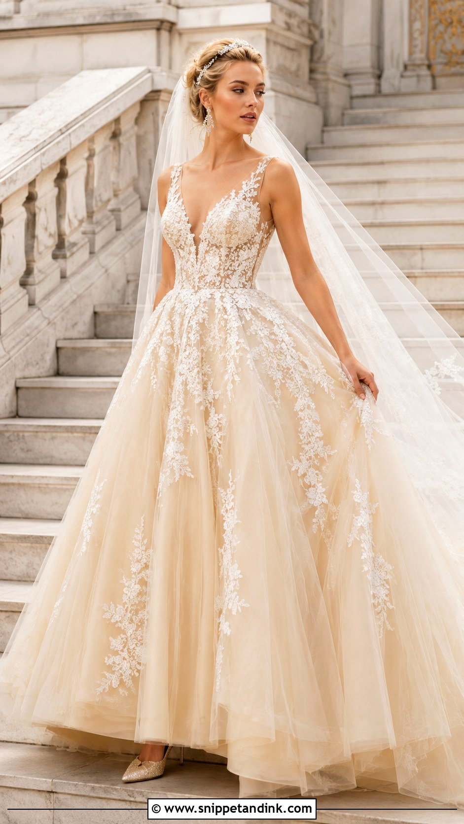 Blake Lively Champagne Wedding Dress - Snippet and Ink - 20 Blake Lively Wedding Dress Ideas