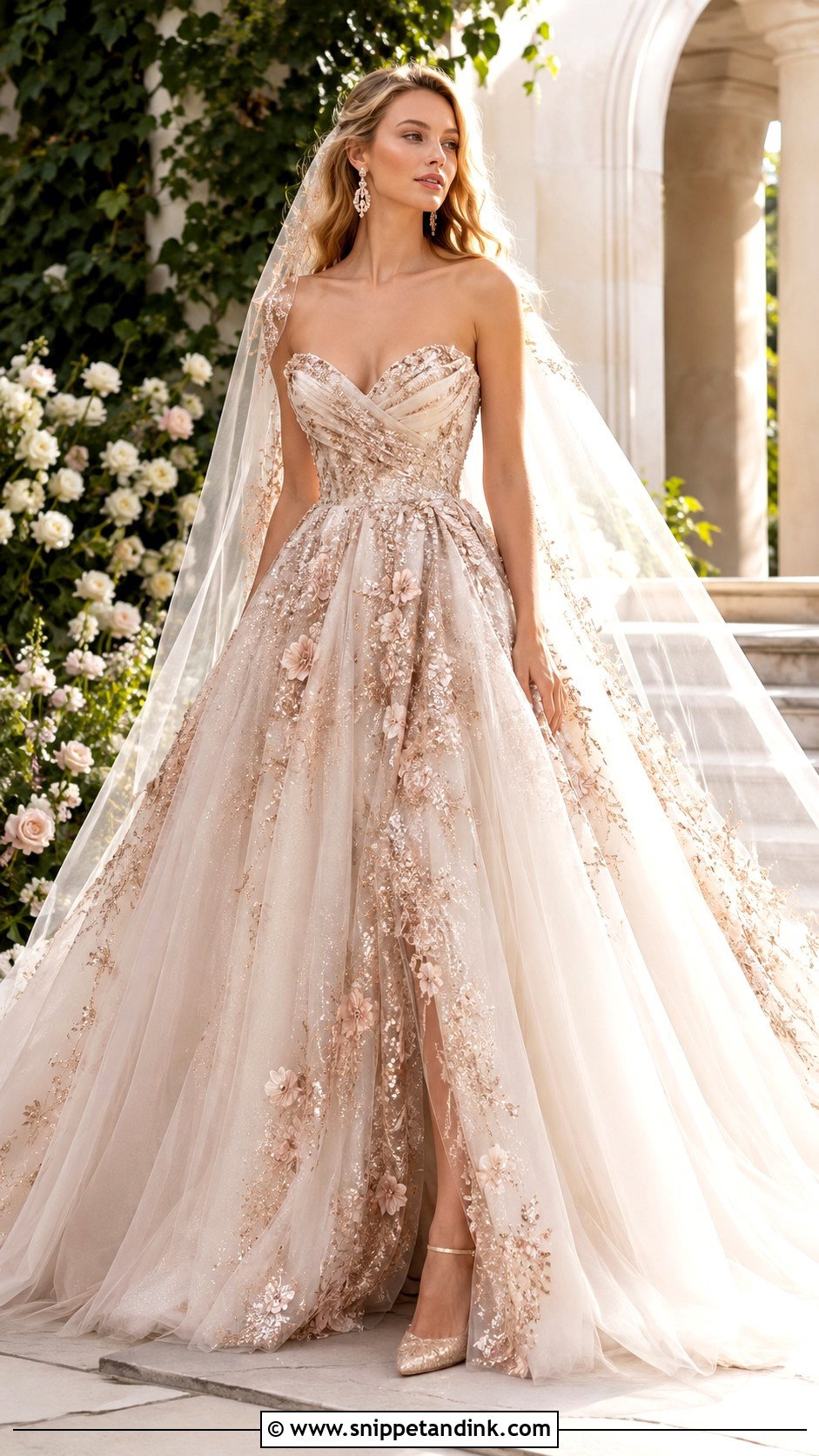 Blake Lively Rose Gold Ball Gown Wedding Dress - Snippet and Ink - 20 Blake Lively Wedding Dress Ideas