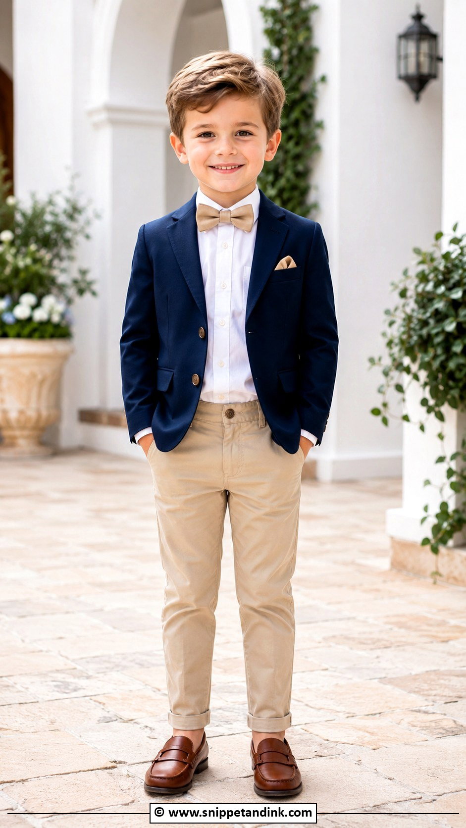 Blazer And Chinos Ring Bearer Outfit - Snippet and Ink - 35 Ring Bearer Outfit Ideas