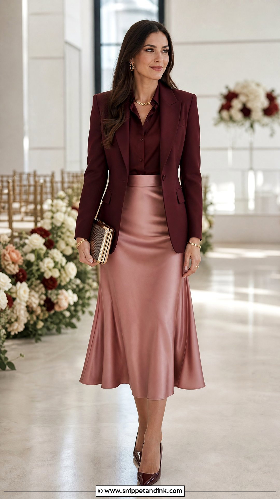 Blazer And Midi Skirt Wedding Ceremony Outfit - Snippet and Ink - 20 Wedding Ceremony Outfit Ideas