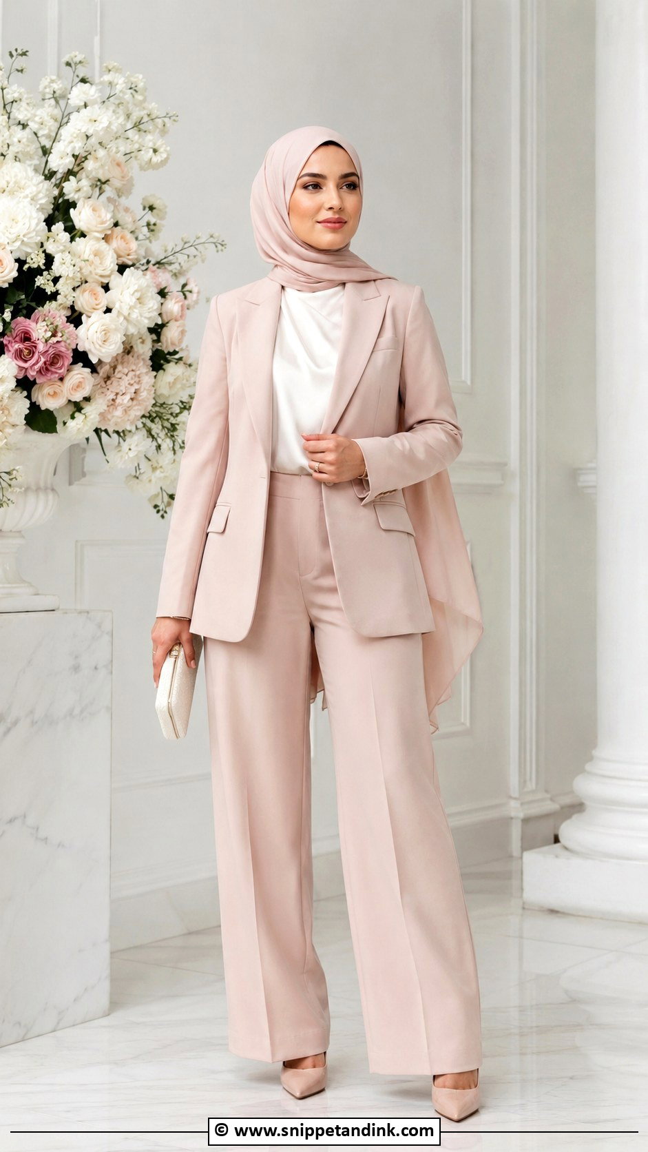 Blazer And Trousers Hijab Wedding Outfit - Snippet and Ink - 25 Hijab for Wedding Ideas