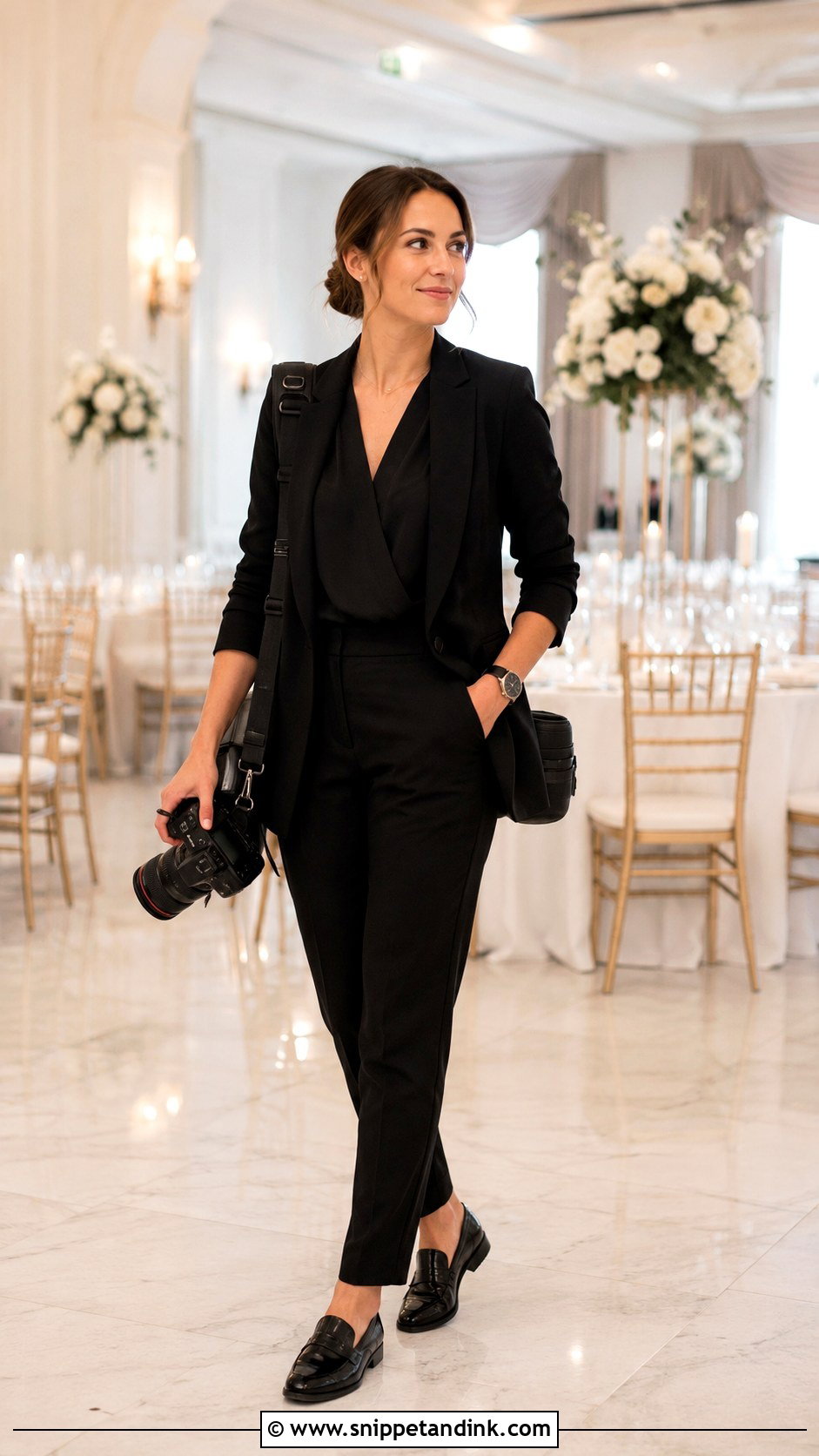Blazer And Trousers Wedding Photographer Outfit - Snippet and Ink - 30 Wedding Photographer Outfit Ideas