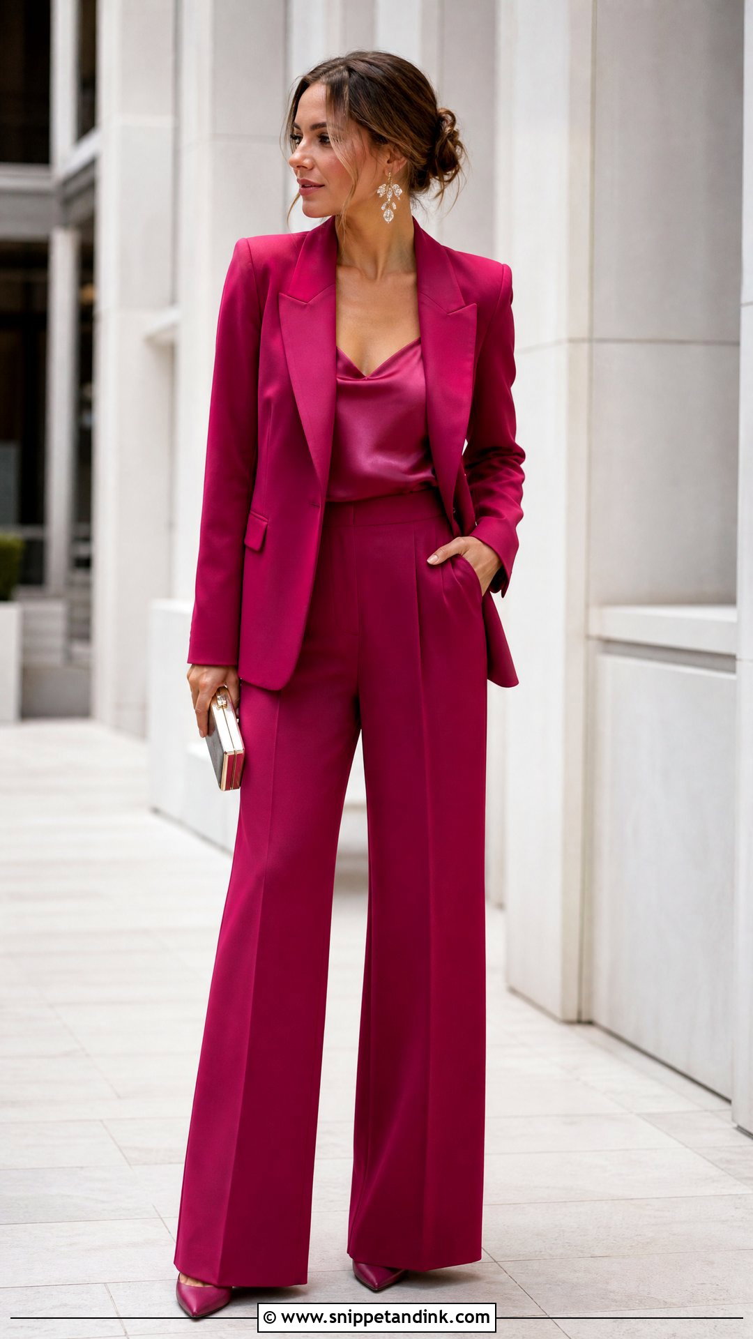 Blazer And Wide Leg Pants Two Piece Wedding Outfit - Snippet and Ink - 20 Two Piece Wedding Outfit Ideas