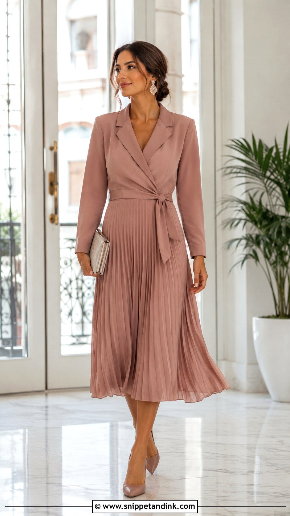 Blazer Blouse And Midi Skirt Wedding Outfit - Snippet and Ink - 25 Blouse and Skirt Outfit Wedding Ideas