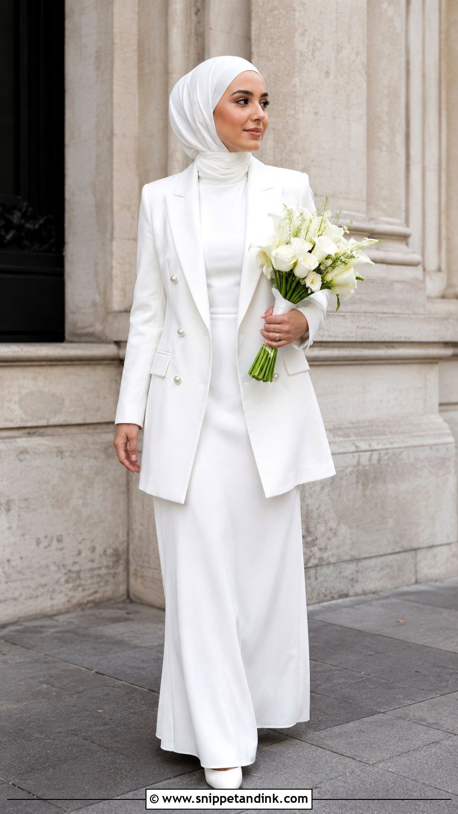 Blazer Hijab Wedding Dress - Snippet and Ink - 25 Elegant Hijab Wedding Dress Ideas