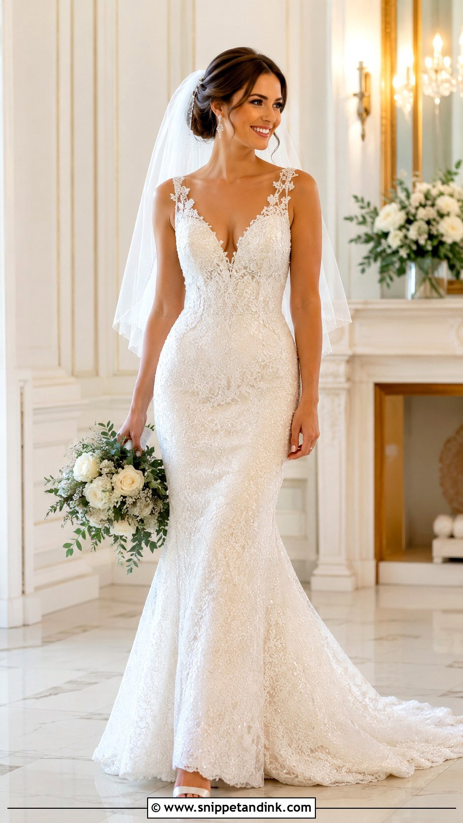 Bling Fit And Flare Wedding Dress - Snippet and Ink - 25 Bling Wedding Dress Ideas