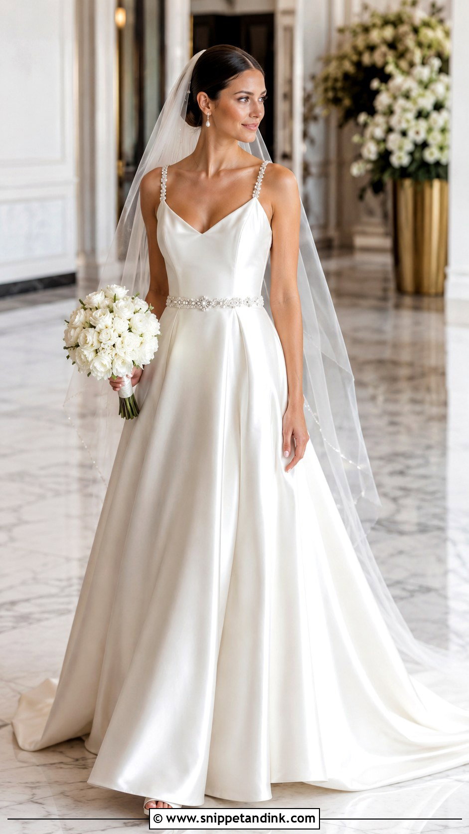 Bling Satin Wedding Dress - Snippet and Ink - 25 Bling Wedding Dress Ideas