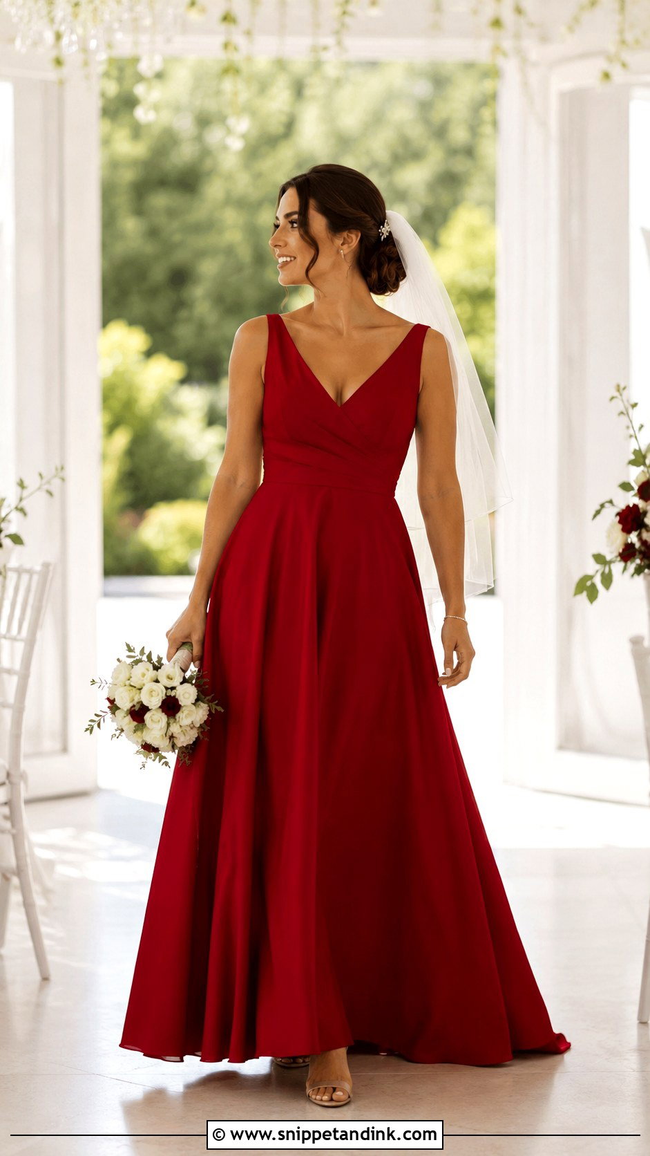 Blood Red A Line Wedding Dress - Snippet and Ink - 25 Blood Wedding Dress Ideas