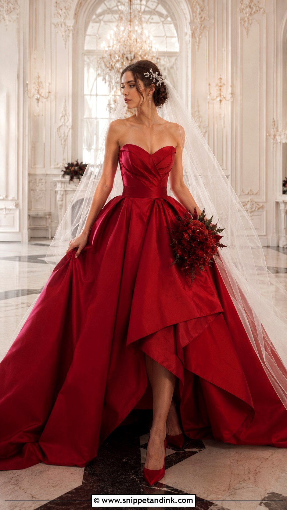 Blood Red Ball Gown Wedding Dress - Snippet and Ink - 25 Blood Wedding Dress Ideas