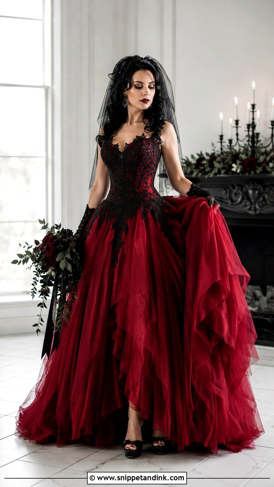 Blood Red Black Wedding Dress - Snippet and Ink - 25 Blood Wedding Dress Ideas