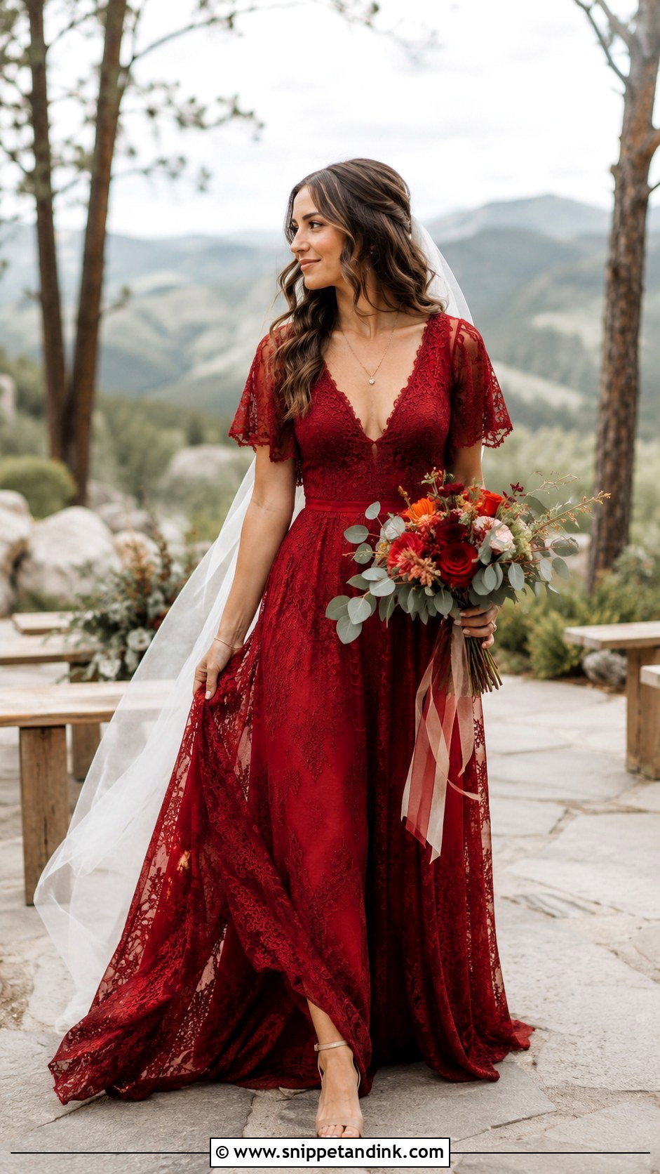 Blood Red Boho Wedding Dress - Snippet and Ink - 25 Blood Wedding Dress Ideas