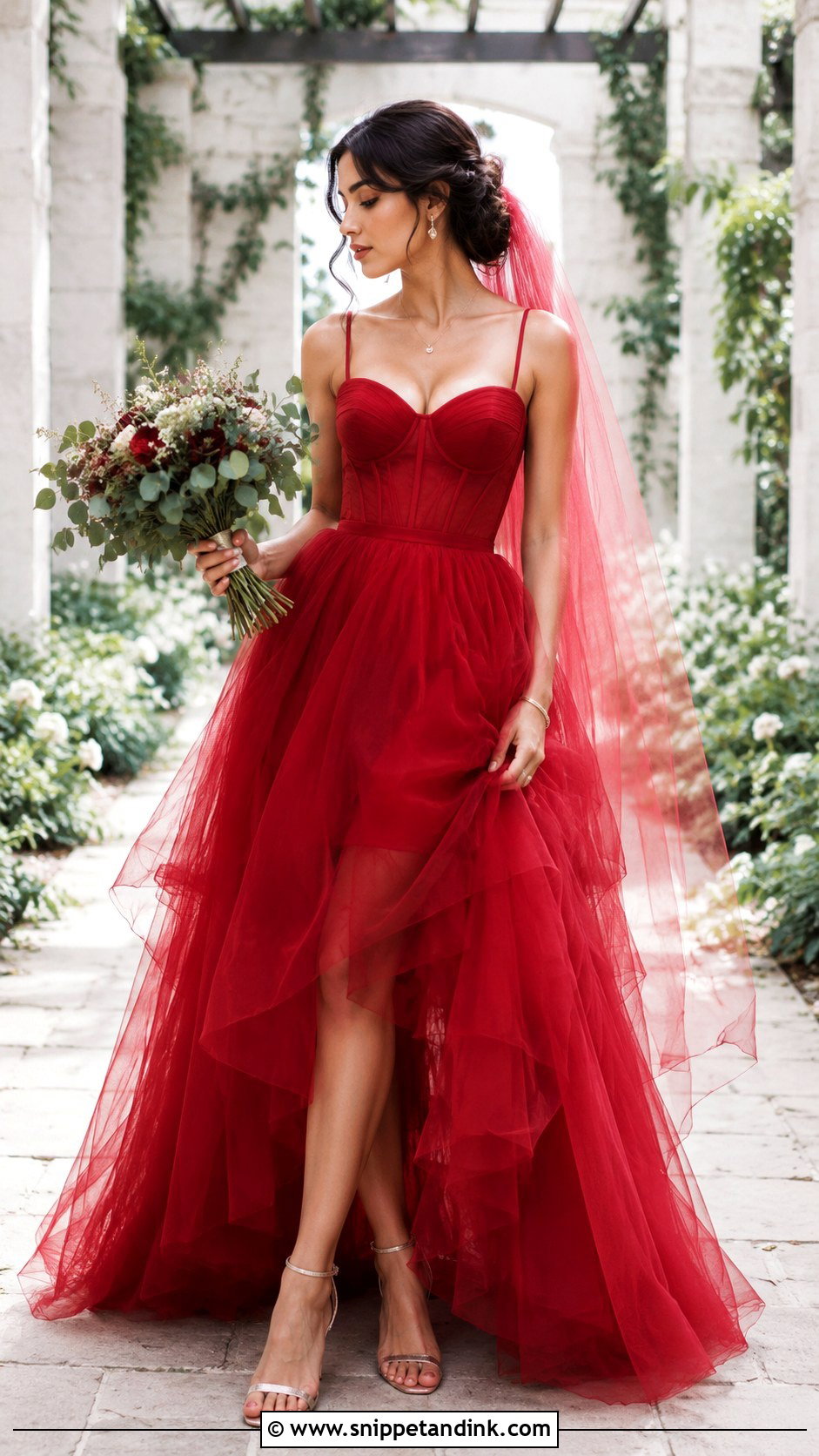 Blood Red Corset Wedding Dress - Snippet and Ink - 25 Blood Wedding Dress Ideas