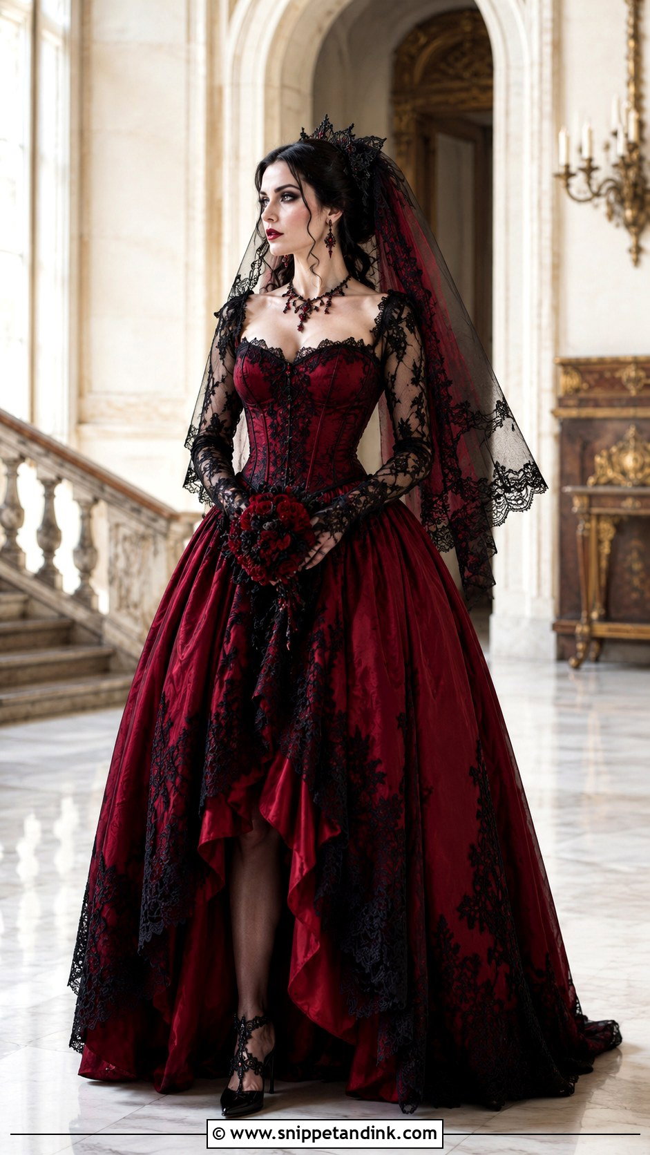 Blood Red Gothic Wedding Dress - Snippet and Ink - 25 Blood Wedding Dress Ideas