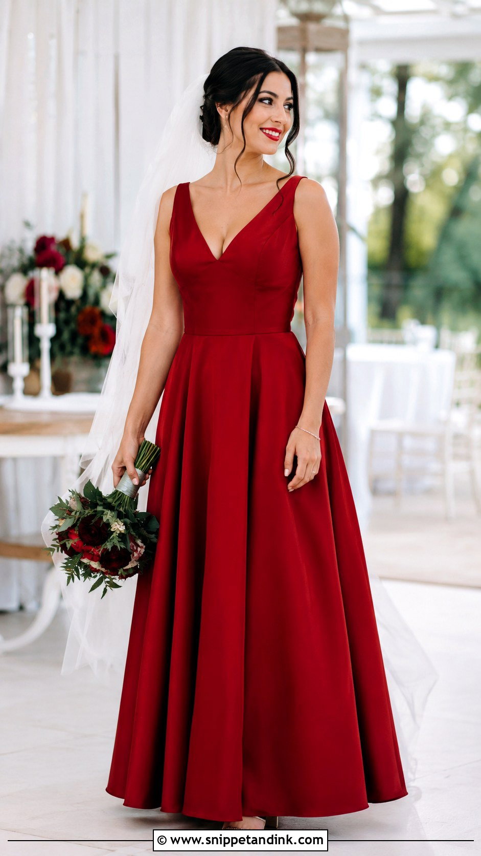 Blood Red Long Sleeve Wedding Dress - Snippet and Ink - 25 Blood Wedding Dress Ideas