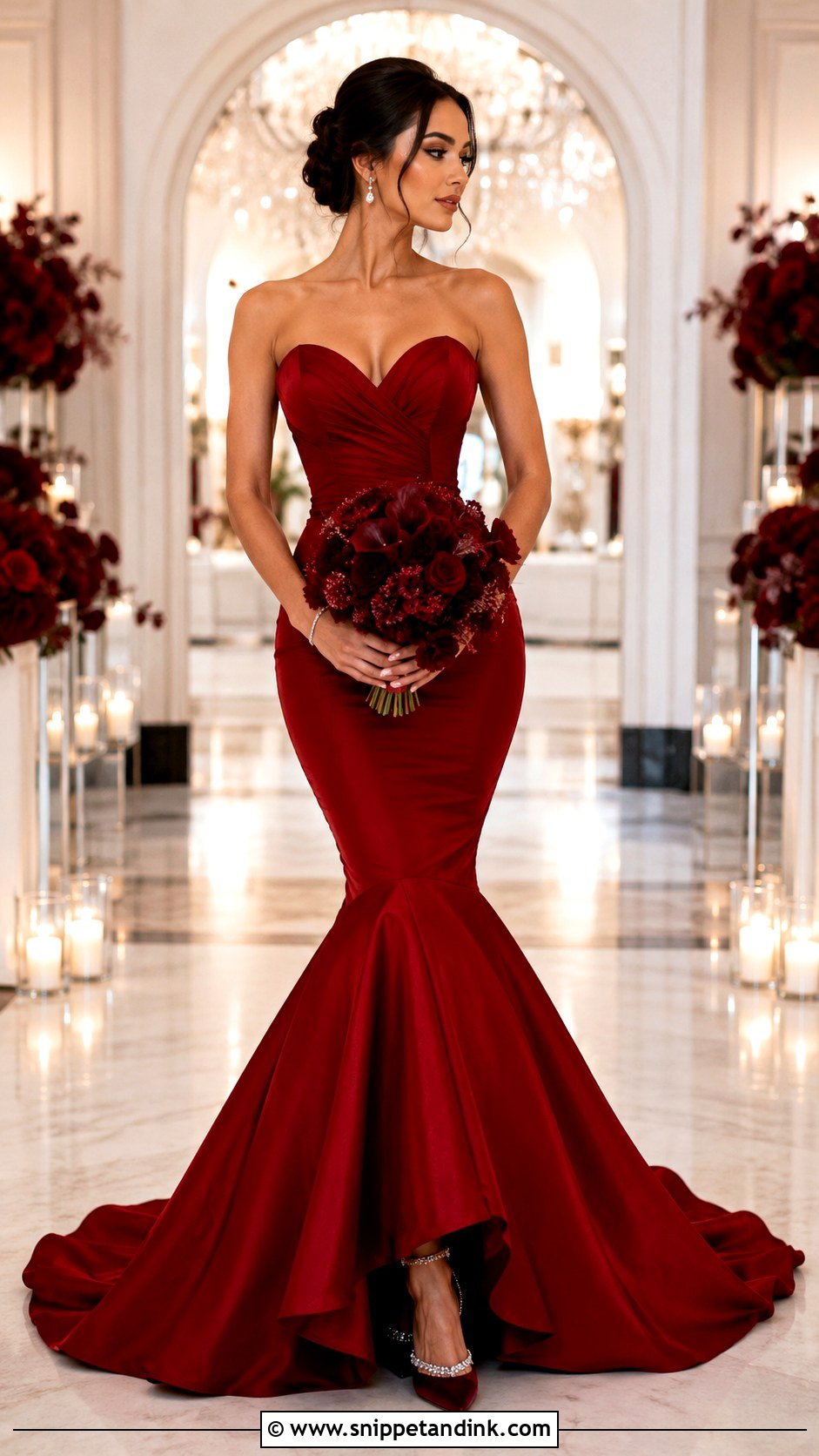 Blood Red Mermaid Wedding Dress - Snippet and Ink - 25 Blood Wedding Dress Ideas