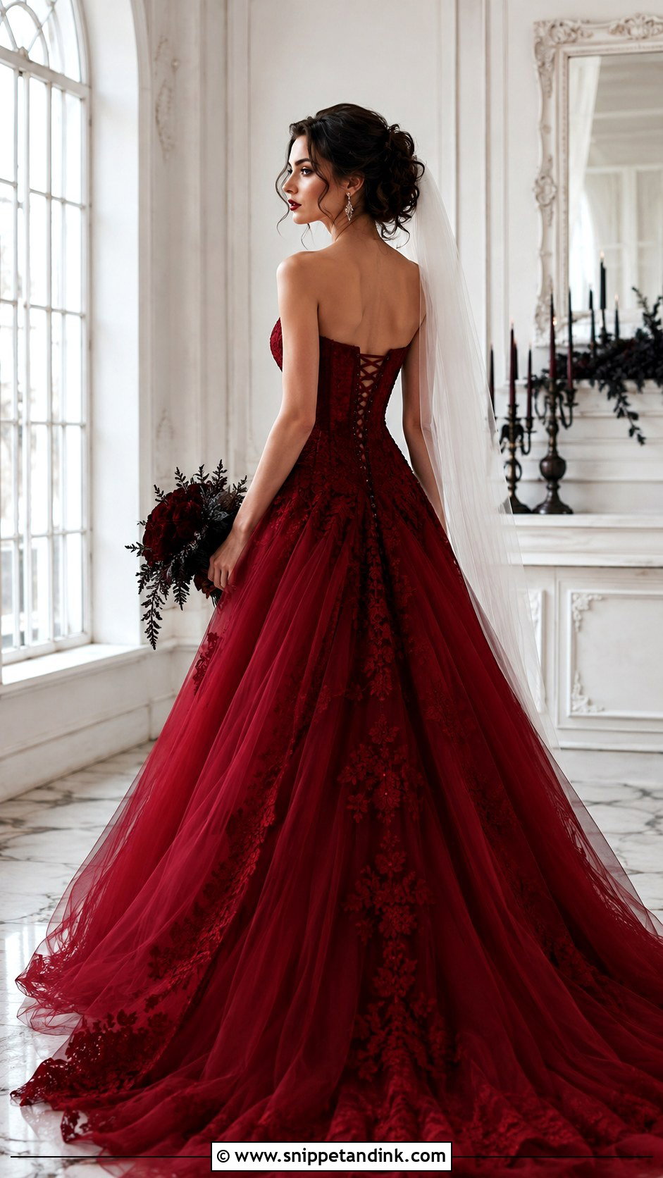Blood Red Satin Wedding Dress - Snippet and Ink - 25 Blood Wedding Dress Ideas