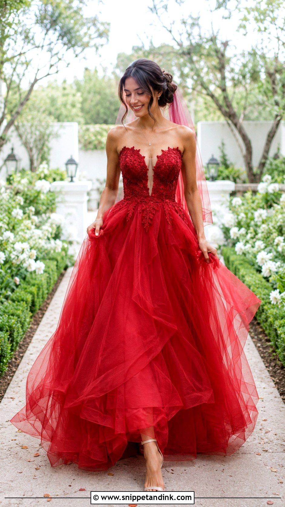 Blood Red Tulle Wedding Dress - Snippet and Ink - 25 Blood Wedding Dress Ideas
