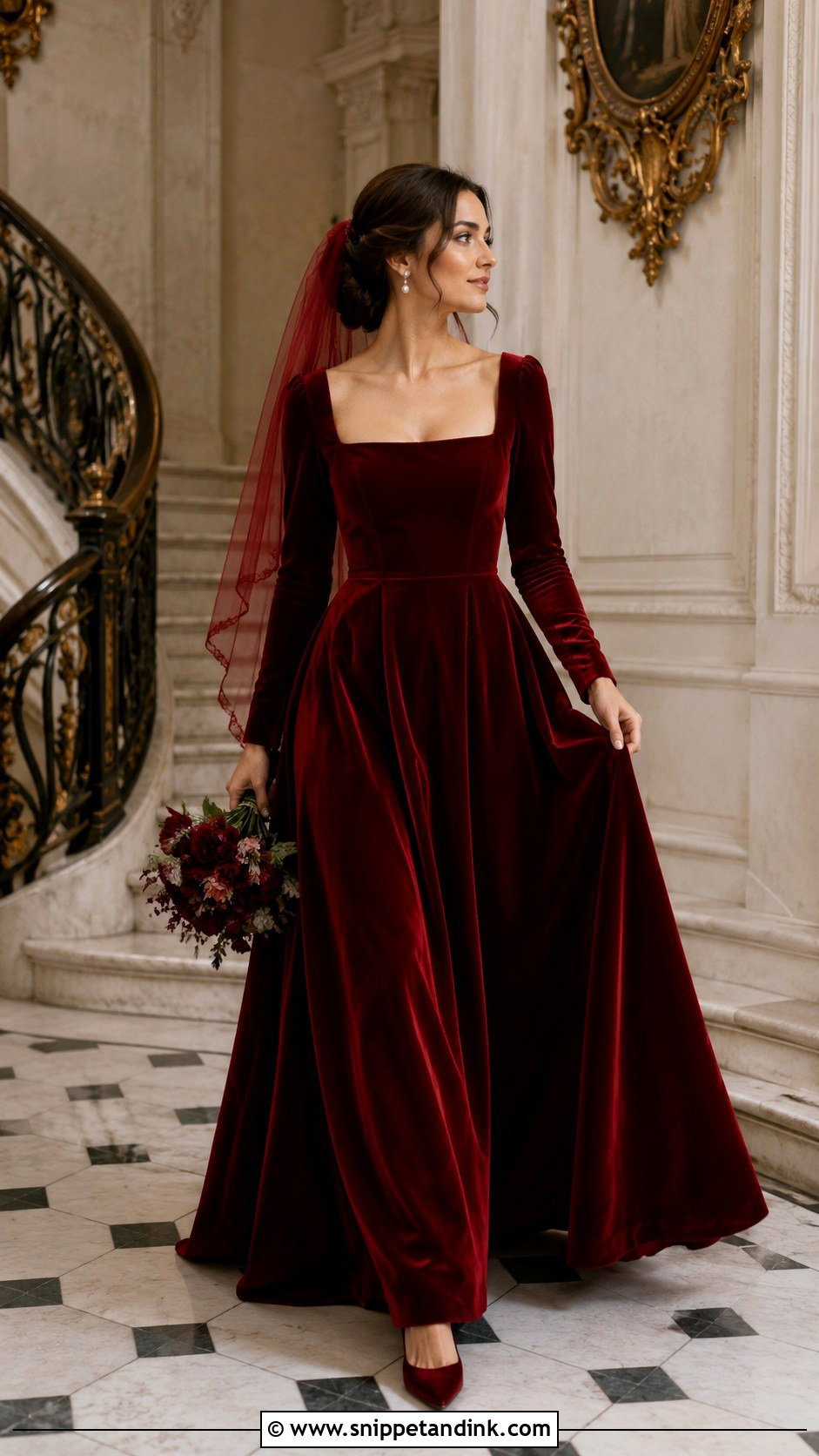 Blood Red Velvet Wedding Dress - Snippet and Ink - 25 Blood Wedding Dress Ideas