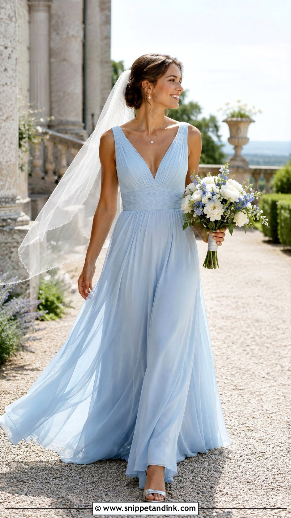 Blue A Line Bridal Gown - Snippet and Ink - 20 Blue Bridal Gown Ideas