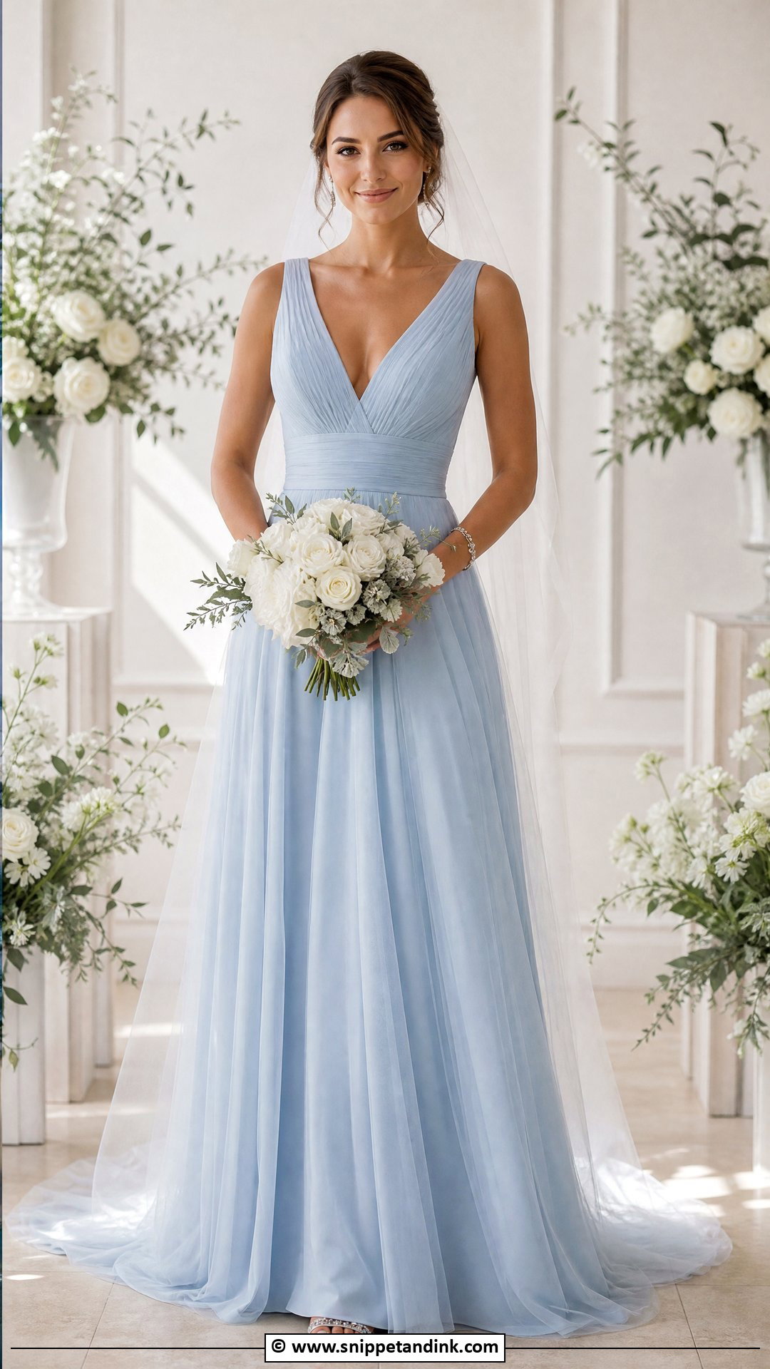 Blue A Line Wedding Dress - Snippet and Ink - 35 Blue Wedding Dress Ideas