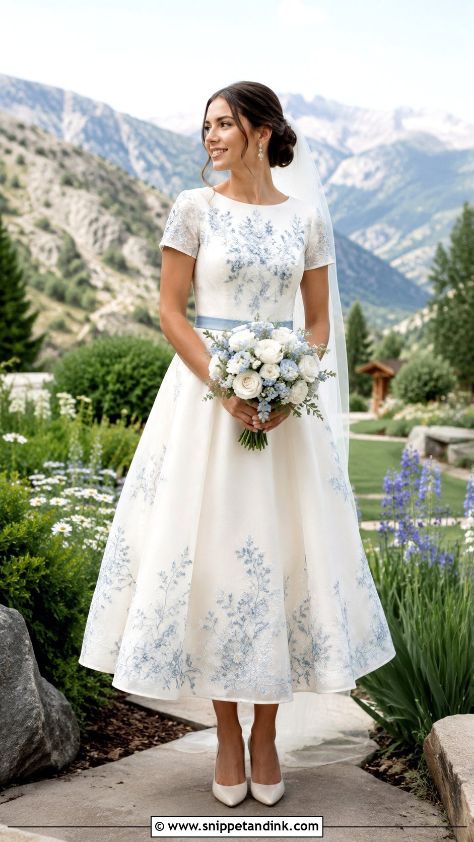 Blue Accent Utah Wedding Dress - Snippet and Ink - 20 Utah Wedding Dress Ideas