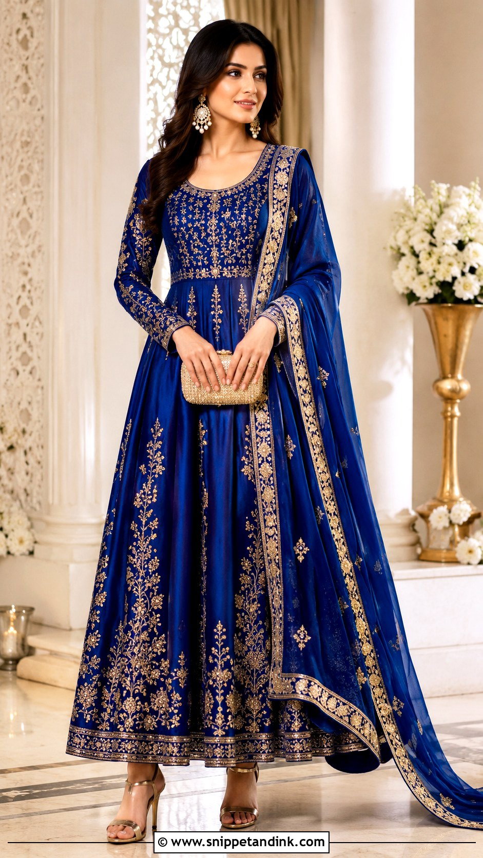 Blue Anarkali Dress For Wedding - Snippet and Ink - 25 Wedding Anarkali Dress Ideas