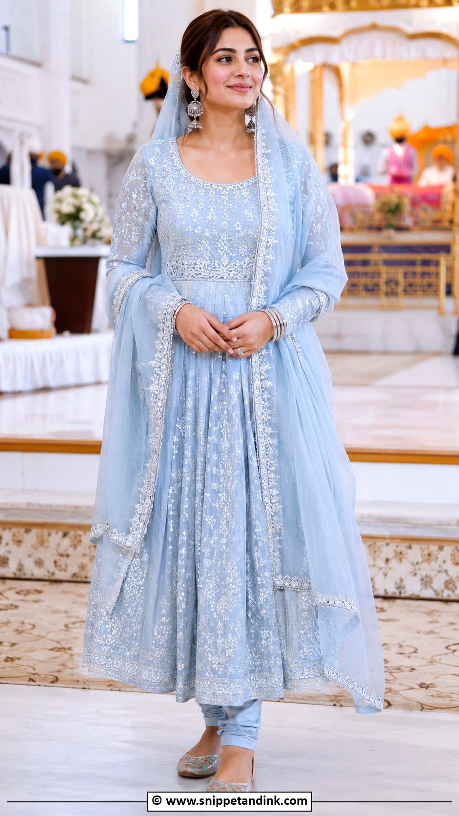 Blue Anarkali Suit For Anand Karaj - Snippet and Ink - 30 Anand Karaj Suit Ideas