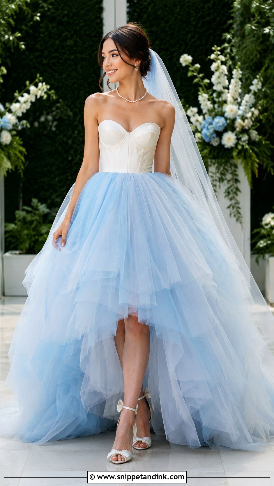 Blue And White Ball Gown Wedding Dress - Snippet and Ink - 25 Blue and White Wedding Dress Ideas