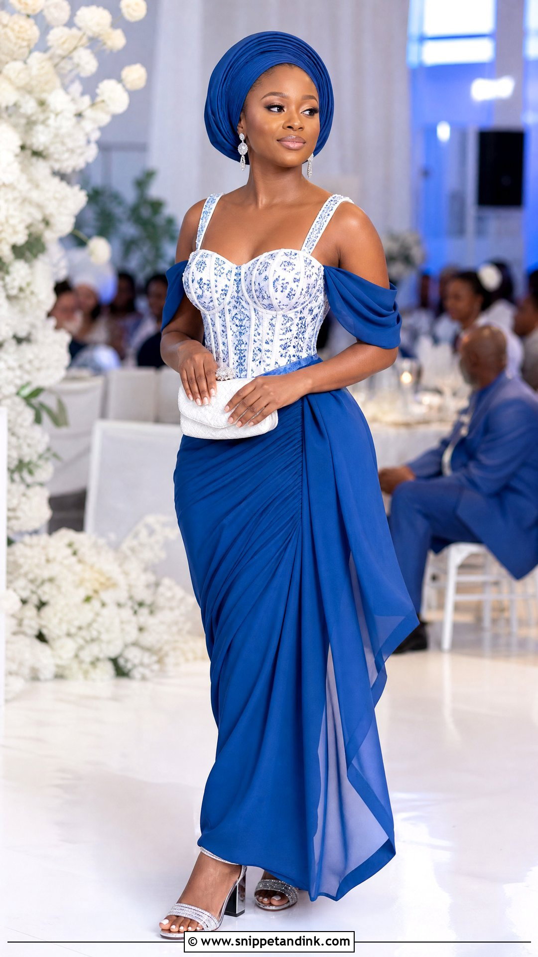 Blue And White Corset Chilanga Mulilo Dress - Snippet and Ink - 20 Chilanga Mulilo Dress for Bride Ideas