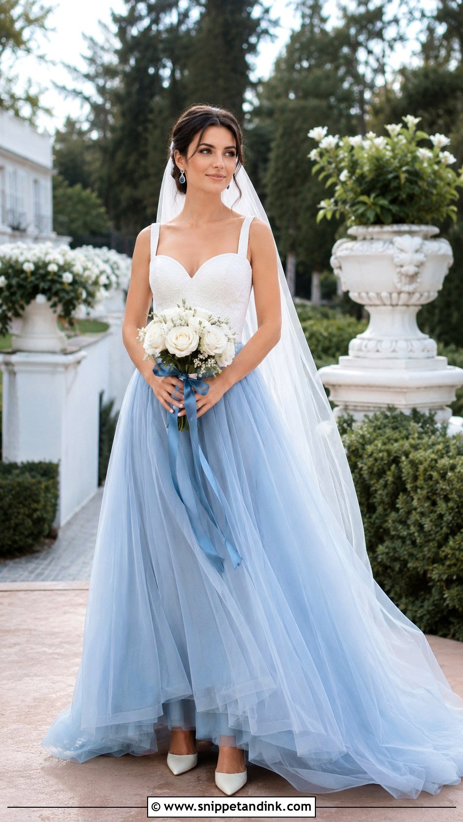 Blue And White Wedding Dress Outfit - Snippet and Ink - 20 Blue Wedding Dress Outfit Ideas