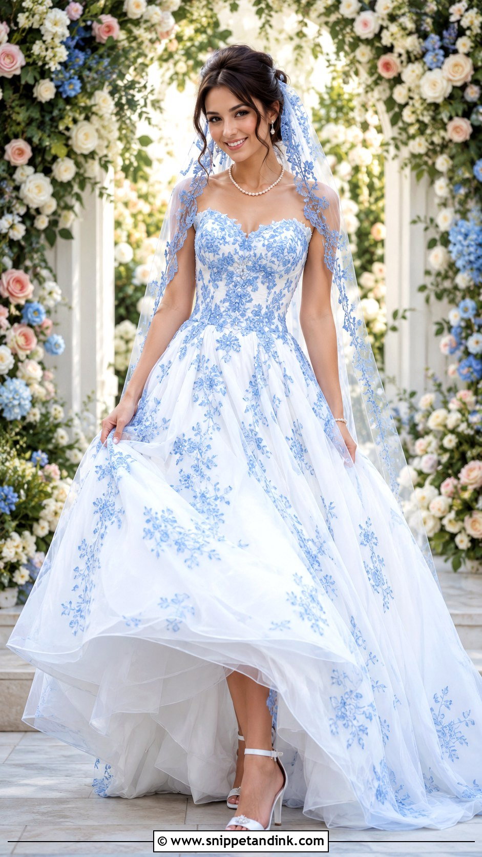 Blue And White Wedding Gown - Snippet and Ink - 25 Blue Wedding Gowns