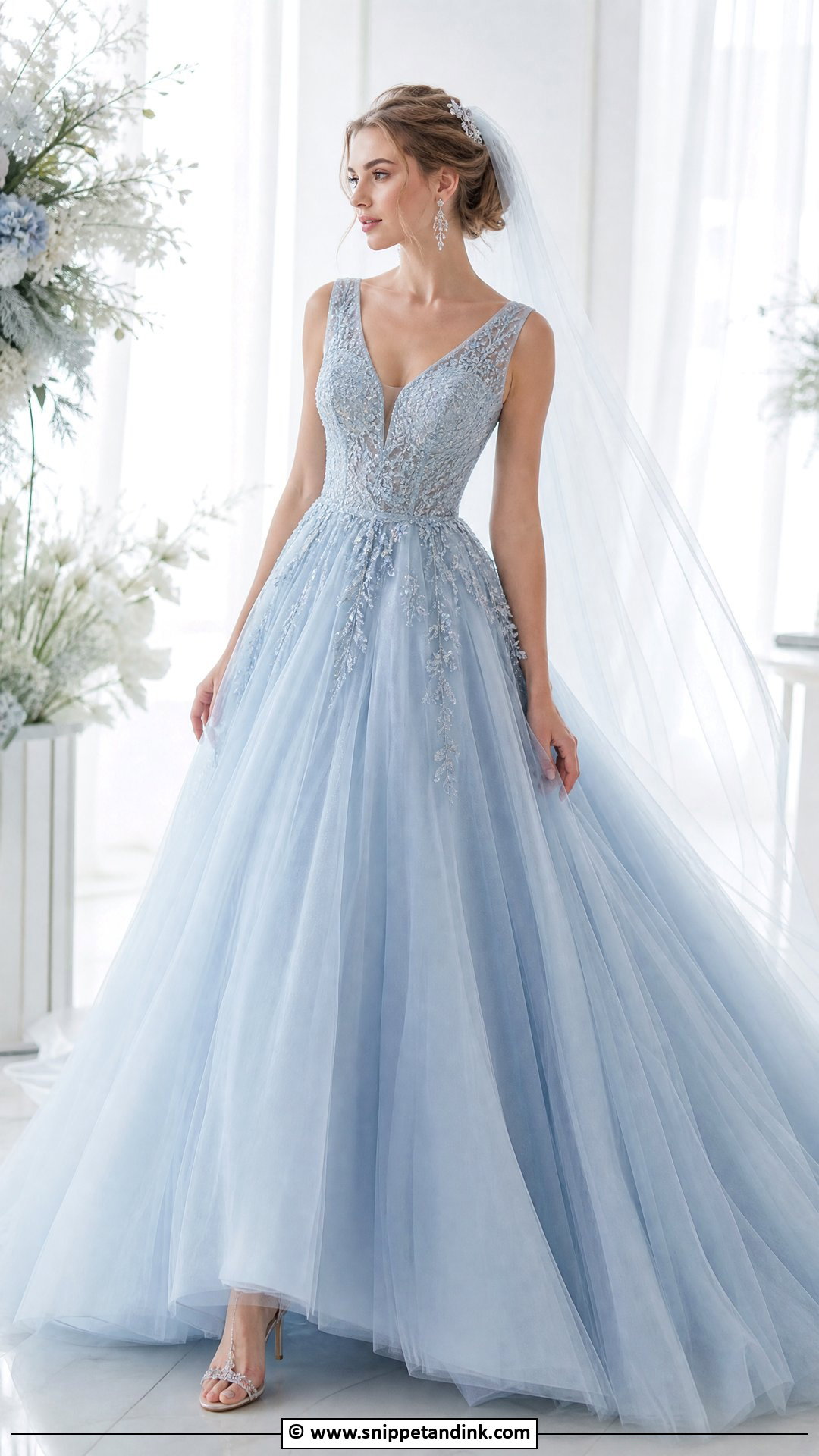 Blue Ballgown Wedding Dress - Snippet and Ink - 35 Ballgown Wedding Dress Ideas