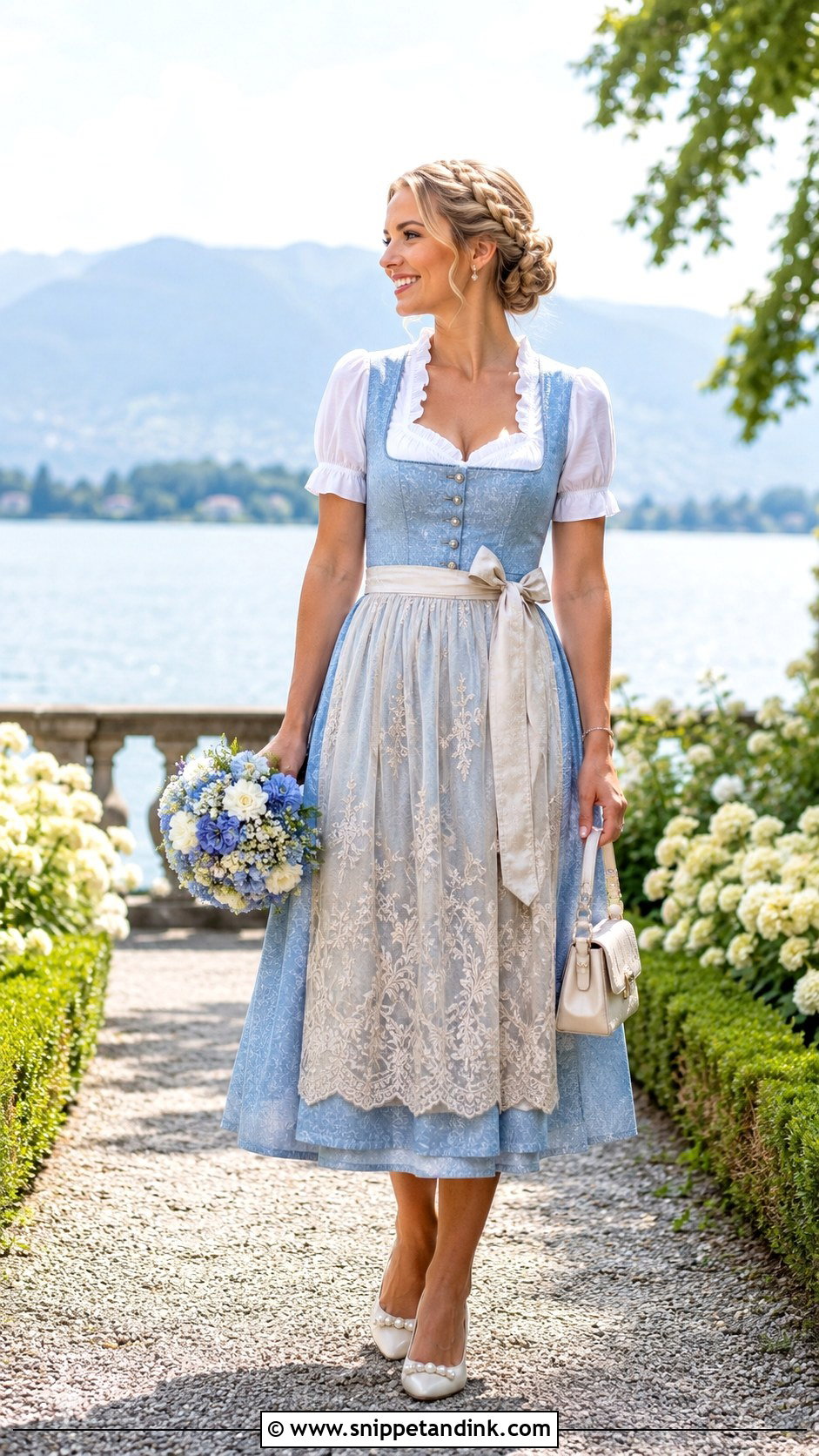 Blue Bavarian Wedding Dirndl - Snippet and Ink - 20 German Wedding Dress Ideas