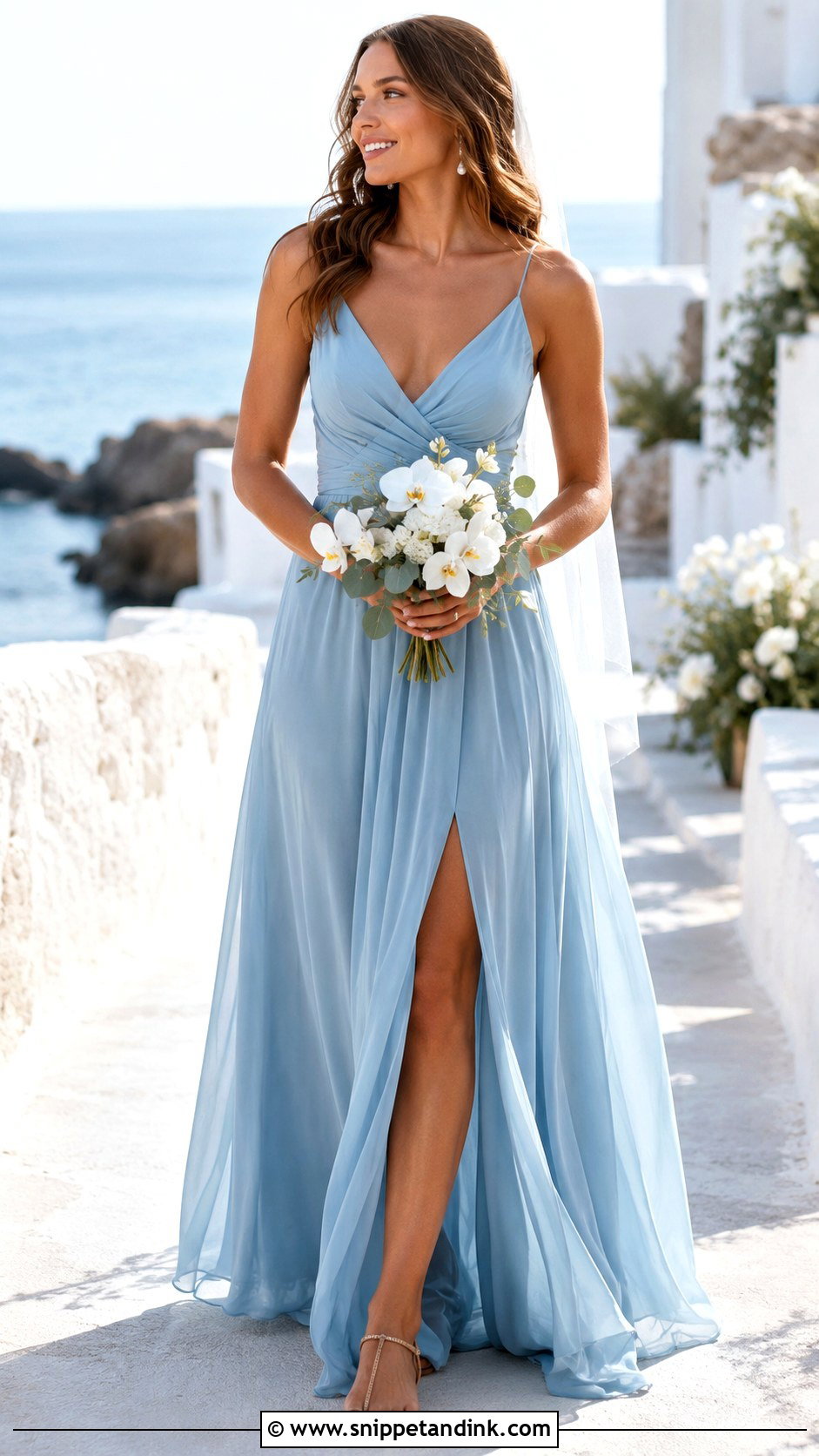 Blue Beach Wedding Dress - Snippet and Ink - 25 Blue Wedding Dresses