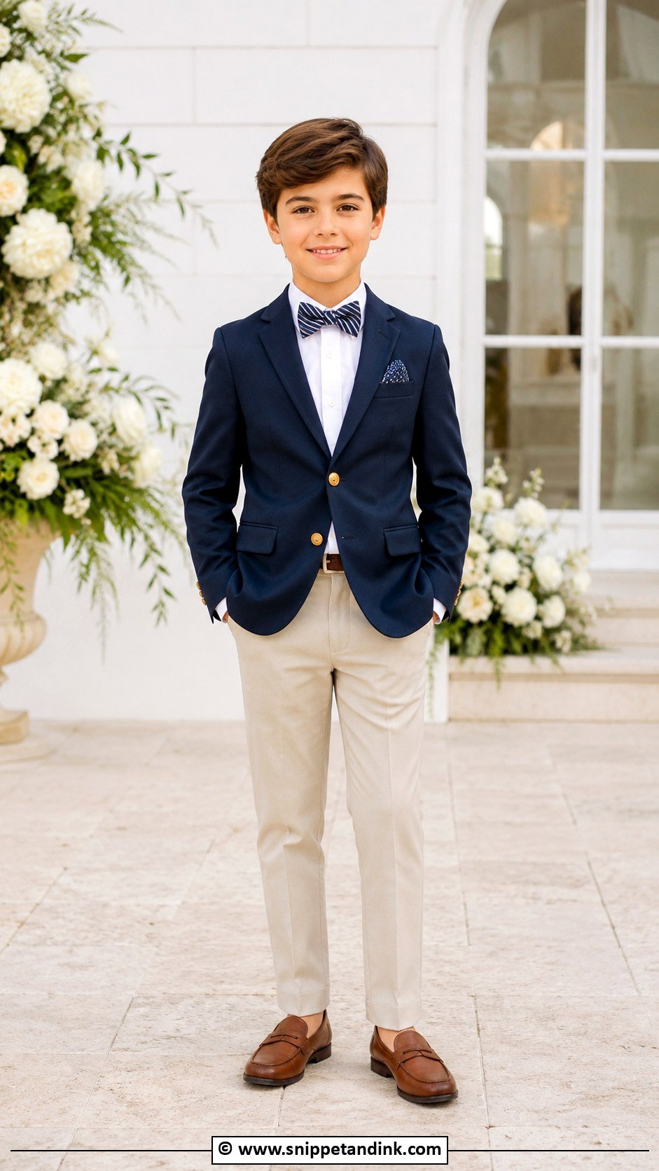 Blue Blazer Boys Wedding Outfit - Snippet and Ink - 30 Boys Wedding Outfit Ideas