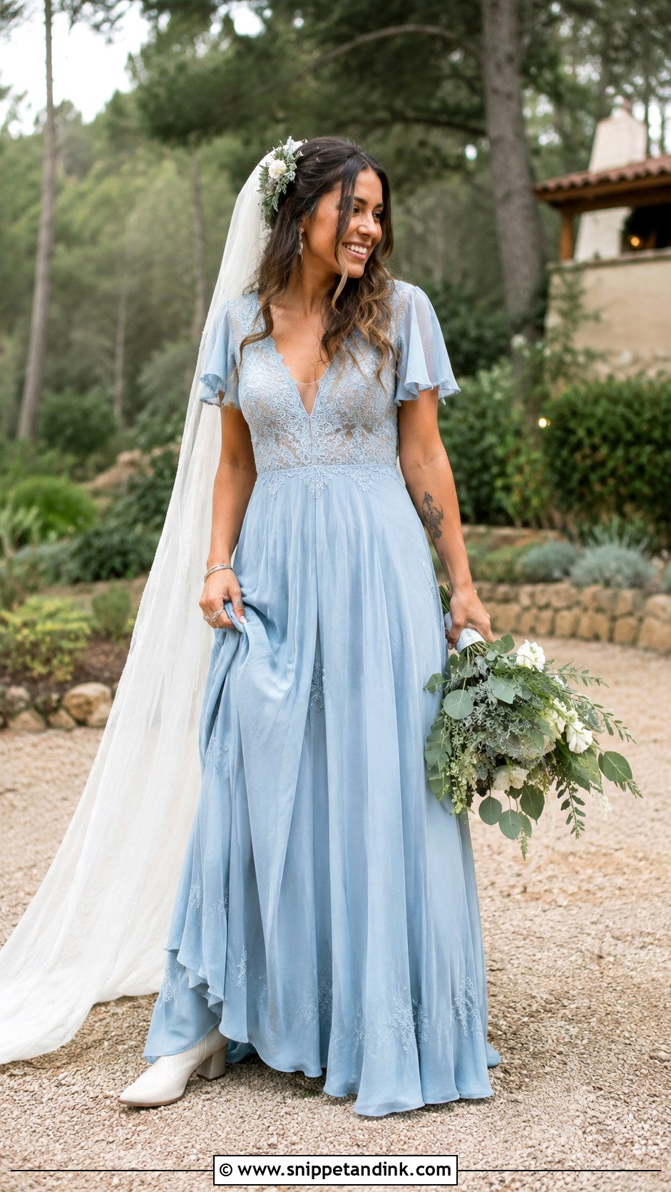 Blue Boho Bridal Gown - Snippet and Ink - 20 Blue Bridal Gown Ideas